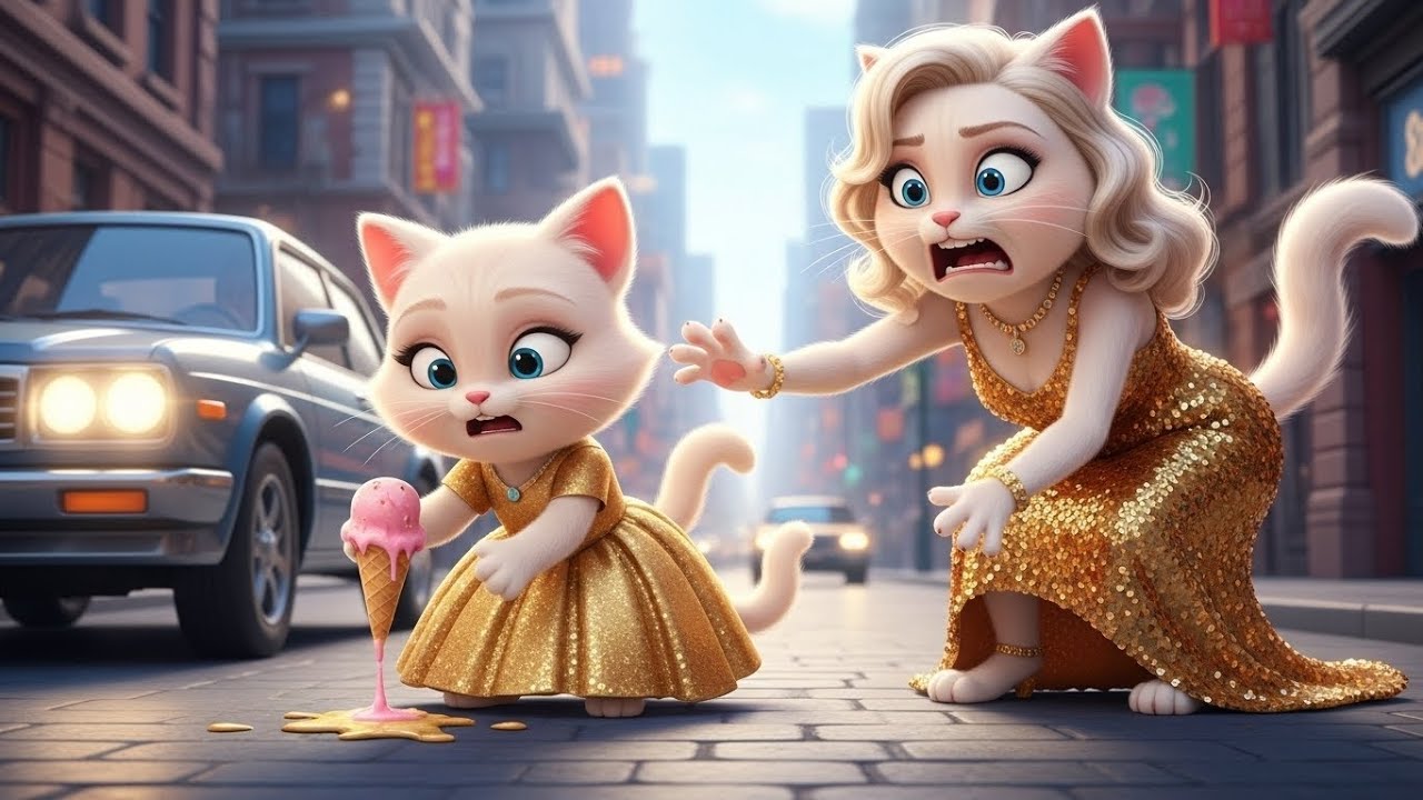 Mama Cat Saves Kitten from a Dangerous Street Moment 🐱🚦🐾 