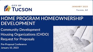 Community Development Housing Organizations (CHDO) RFP - HOME Program Homeownership Development