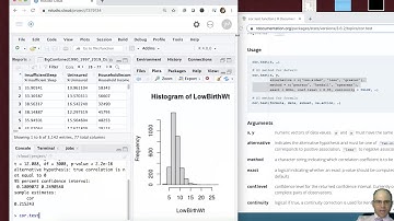Video 5 - Using RStudio to do Pearson and Spearman CorrelationTests