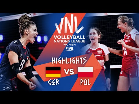 Germany vs. Poland - FIVB Volleyball Nations League - Women - Match Highlights, 14/06/2021