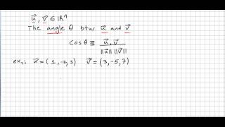 Linear Algebra 36,  Angle Between Vectors