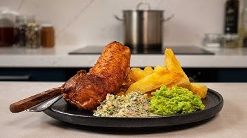 Easy fish & chips! Crispy beer battered fish with thick crunchy chips and homemade tartare sauce!