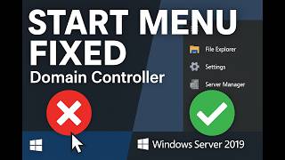 Start Menu Not Working on Domain Controller | Windows Server 2019 Full Fix