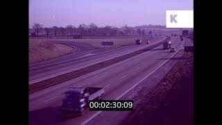 1960s UK Motorways, Driving, Aerials, HD from 35mm