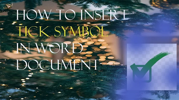 How to insert a tick symbol in a word document