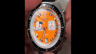 Zodiac Sea Dragon orange chronograph  zo2209 w/ Swiss Ronda 9021.D battery service + review