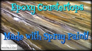 ⁣Epoxy Countertops Made with Spray Paint