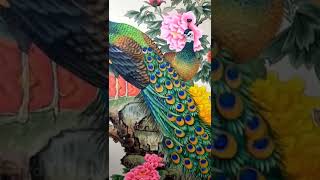 LUKISAN BURUNG MERAK #melukis #subscribe #painting #drawing #paint #mewarnai  #menggambar #lukisan