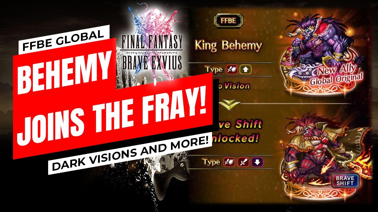 【FFBE】King Behemy Joins the Fray! | Poppy finally shows up, Dark Visions 13 and More!