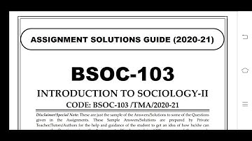 BSOC 103 Ignou Solved Assignment