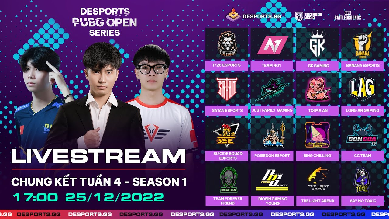 🏆 DESPORTS PUBG OPEN SERIES – CHUNG KẾT TUẦN 4 – SEASON 1: NO1, POE, STA, DIOSIN, BAN,…