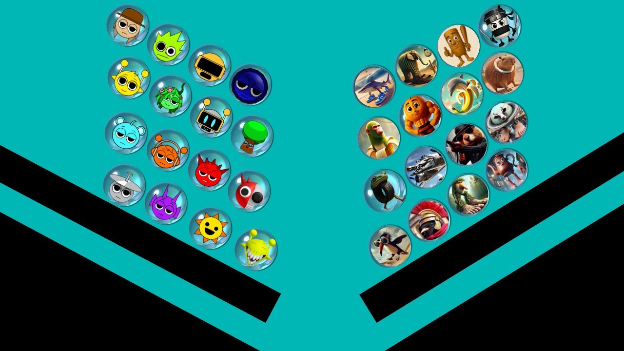 SPRUNKI VS Italian Brainrot in Marble Race - Who wil Win?