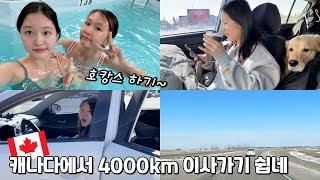 🍁캐나다에서 이사가기 2탄! 자동차로 4000km 이동하기 참 쉬웠어요~ 호텔에서 수영하고~ 피자도 먹고! 피할 수 없다면 즐겨라!│헬로음이유니