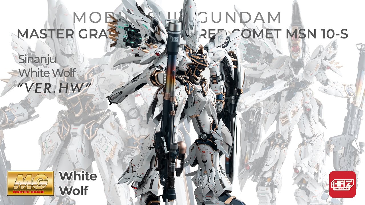 MG sinanju red comet | gunpla custom build | white wolf Ver Hw