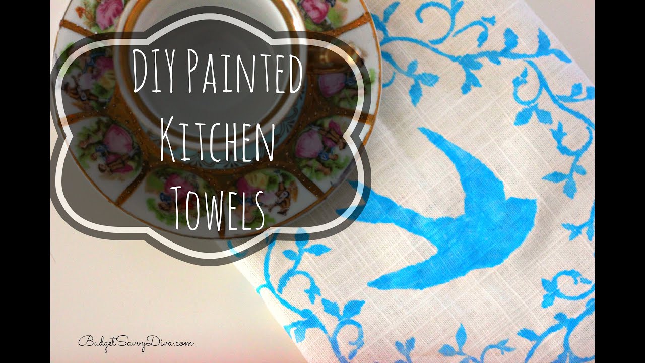 DIY Painted Kitchen Towels - YouTube