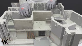How To Build a Amazing House(model) #5. - two-story concrete wall.
