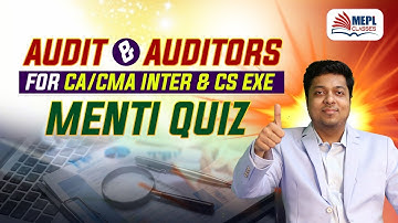 Audit & Auditors MENTI QUIZ For CA/CMA Inter & CS Executive | Mohit Agarwal