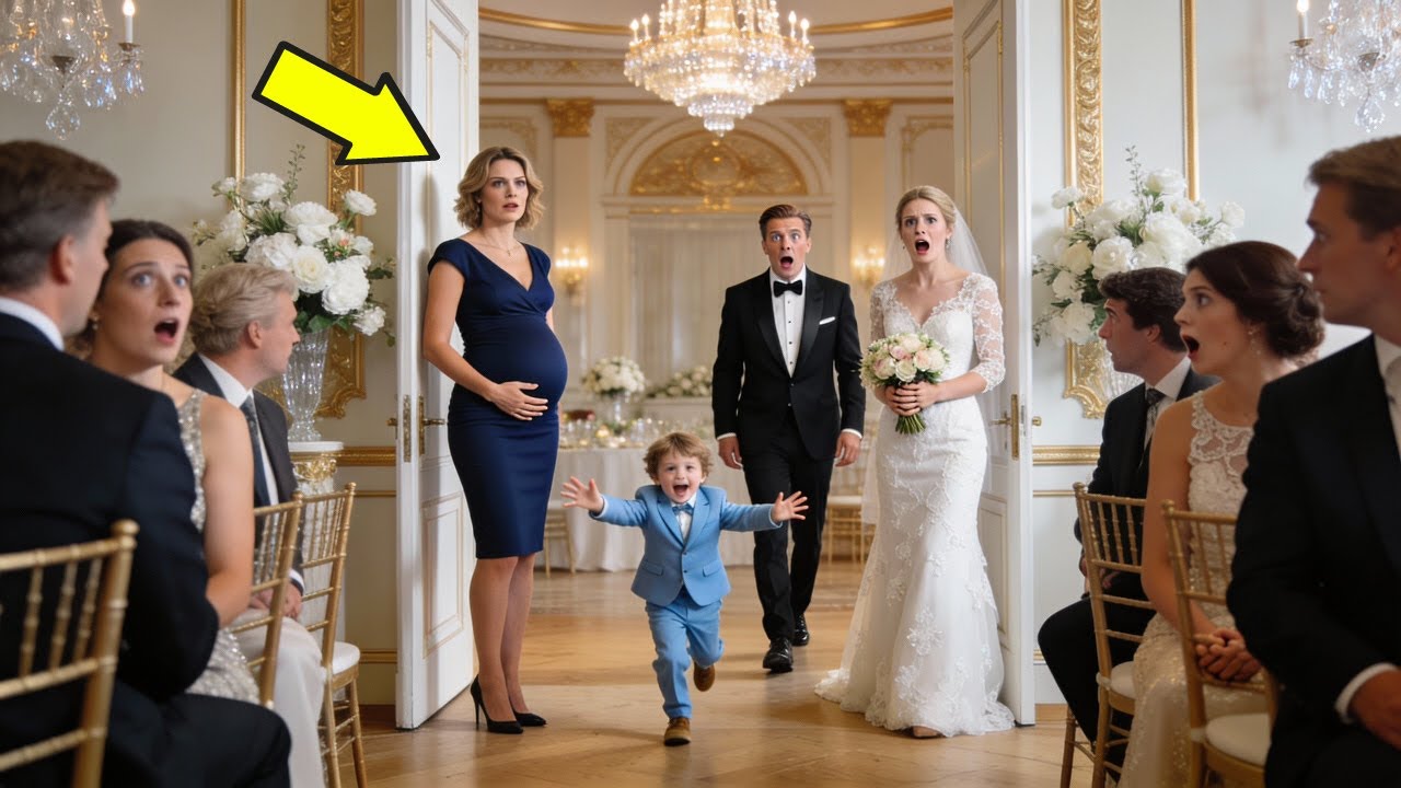 „Mit Babybauch auf der Hochzeit des Millionärs – als das Kind ‚Mama‘ ruft, verstummt der Saal“