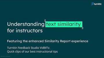 Understanding text similarity for instructors: Enhanced similarity report
