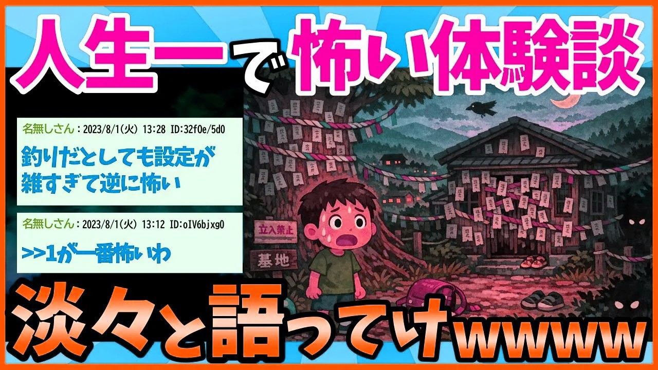 【2ch面白いスレ】おまえらが生きてきた中で一番怖い体験書いてけ【ゆっくり解説】