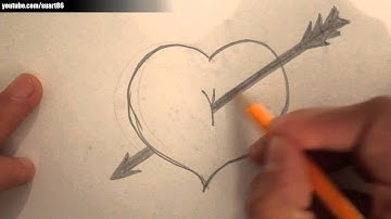 How to draw a heart with a arrow through it