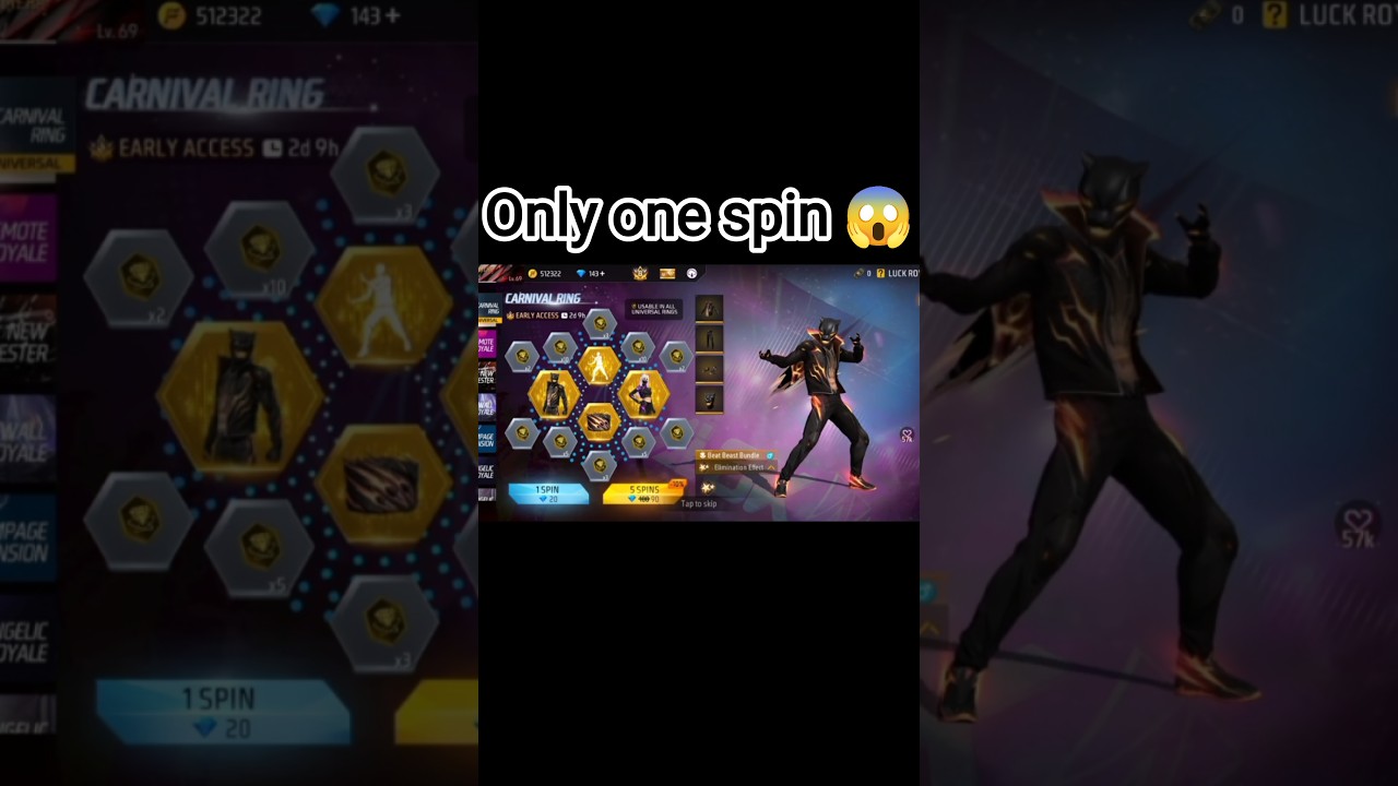 new carnival ring event spin in free fire | new carnival ring event review 