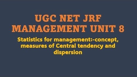 Statistics For Management||Concept||Measure Of Central Tendency||Mean||Mode||Median||UGC NET/JRF