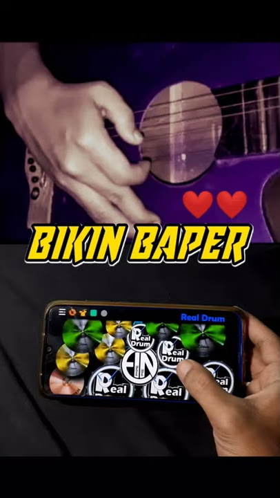 BIKIN BAPER - LAGU MENEPI COVER GITAR & APLIKASI DRUM || ALAT MUSIK SEDERHANA TAPI KEREN!!! #SHORTS