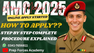 AMC Admission 2025 – Complete Online Application Process | Army Medical College Step-by-Step Guide.