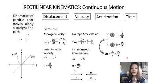 RECTILINEAR KINEMATICS: Continuous Motion