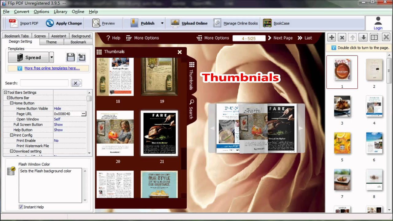 How to reset Flash window color of flipbook with Flip PDF Pro