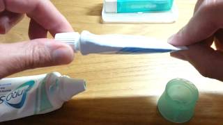 How To Fill the Tube of Travel Toothpaste . life hacks . video tutorial