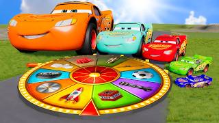 Big & Small Lightning Mcqueen Vs Random Upgrades Wheel Beamng.drive