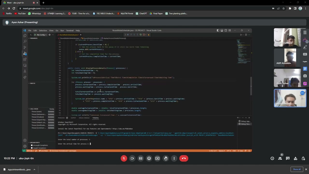 SECR2043 OS EFFICIENT APPOINTMENT MANAGEMENT SYSTEM: ROUND ROBIN AND MULTILEVEL QUEUE SCHEDULING