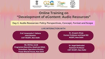 Online Training : Audio resources: Policy Perspectives, Concept, Format and Scope