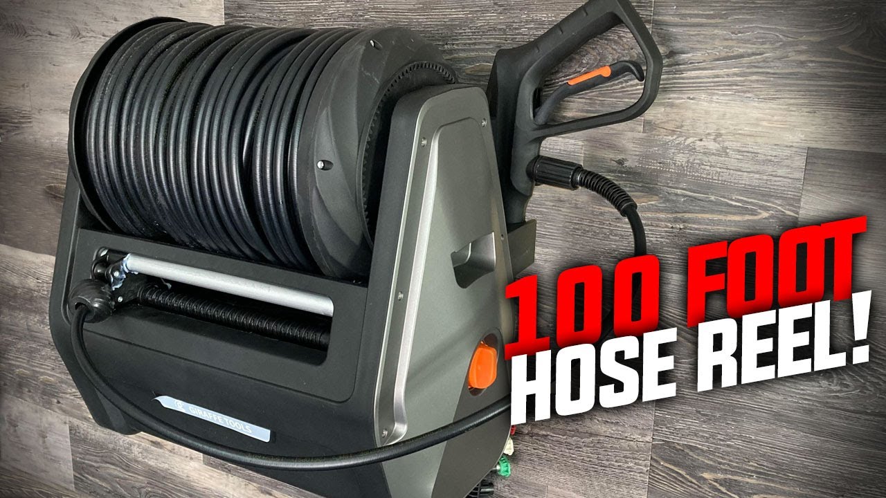 Every Garage Needs this Pressure Washer. 100 FOOT HOSE REEL! 