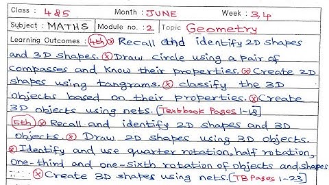 4th 5th Ennum Ezhuthum Lesson Plan June 3rd & 4th Week English Medium