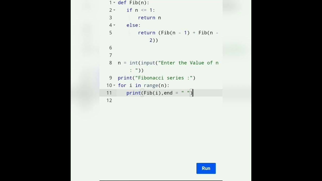 Fibonacci Series using python - YouTube