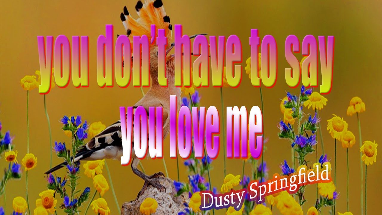 YOU DONT HAVE TO SAY YOU LOVE ME  karaoke version  popularized by DUSTY SPRINGFIELD