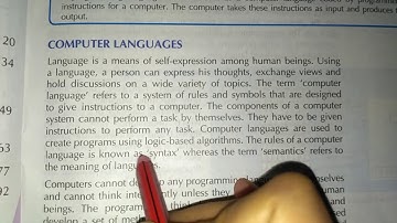 Computer fundamentals.. introduction to computer languages for 7th class computer chapter-1 part-1