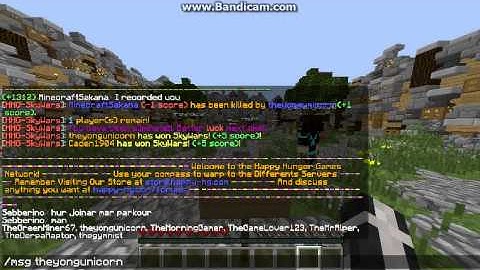 theyongunicorn Hacking on Skywars on the Happy Hunger Games Network
