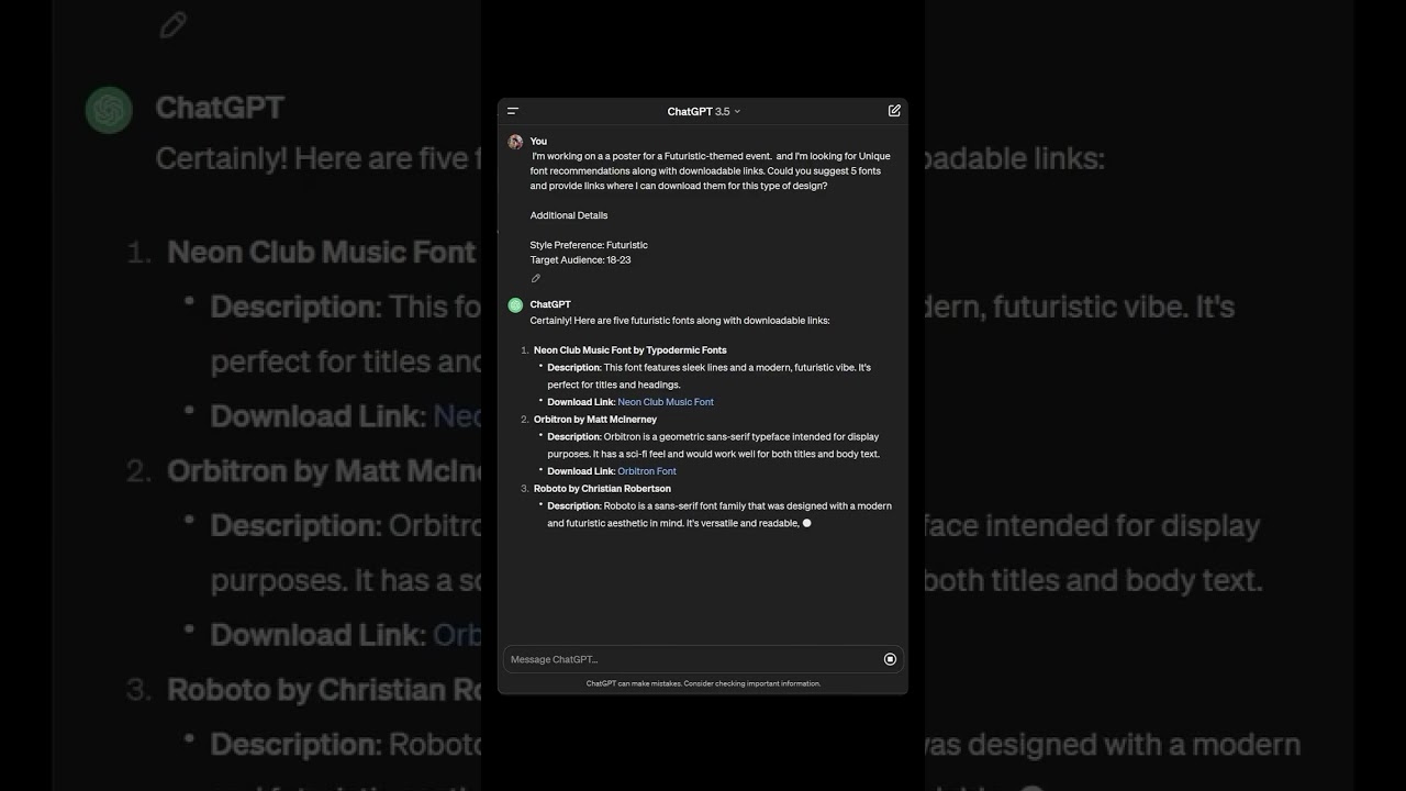 How to use ChatGPT to find fonts for your design?
