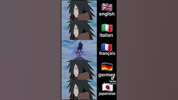 Madara saying  " THis is not power of your creation!" In different languages| Naruto Shippuden
