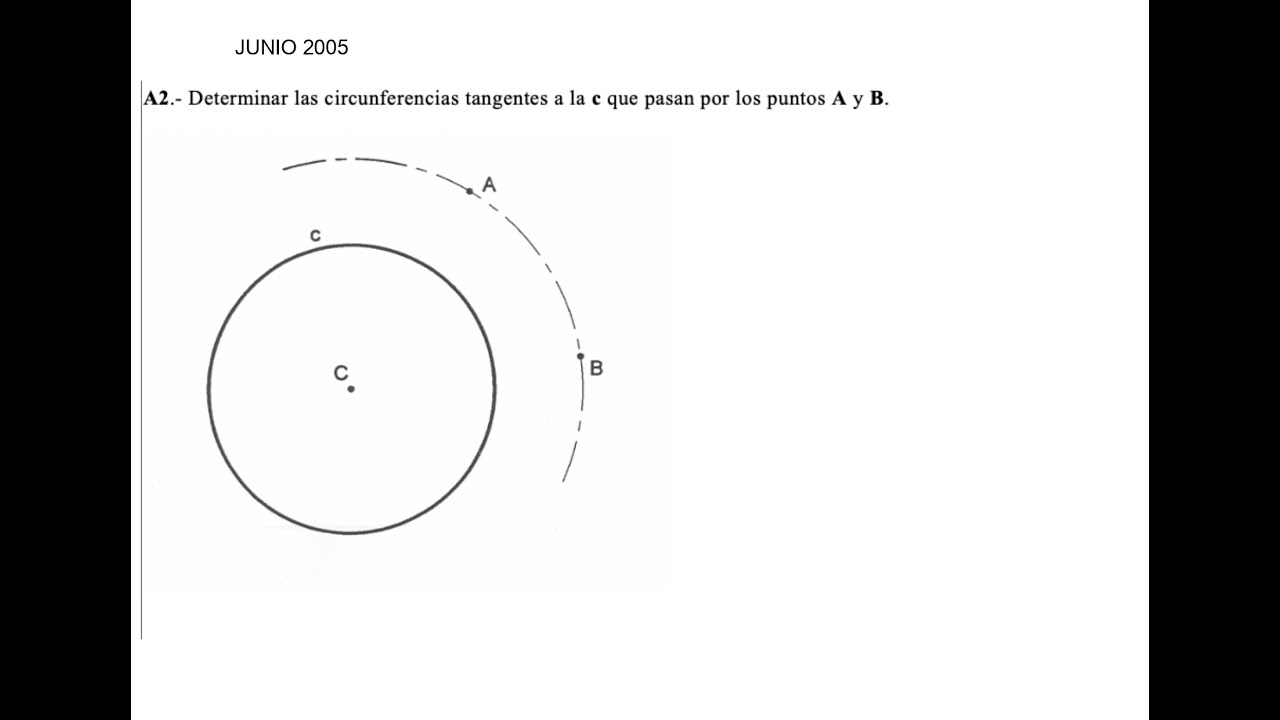 Ejercicio EVAU Madrid 2005 Junio A2 (Tangencia Apolonio por Potencia)