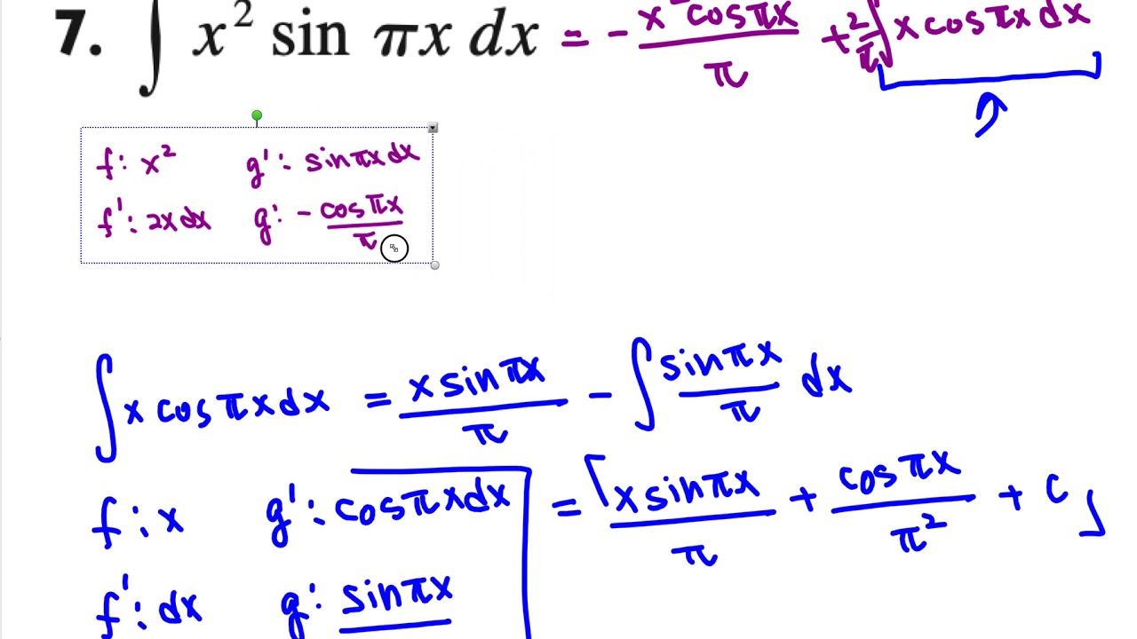 AP Calculus BC integration by parts practice 1 YouTube