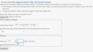 How to online convert from PNG to DDS