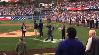 Haley Reinhart singing National Anthem 4/13/16