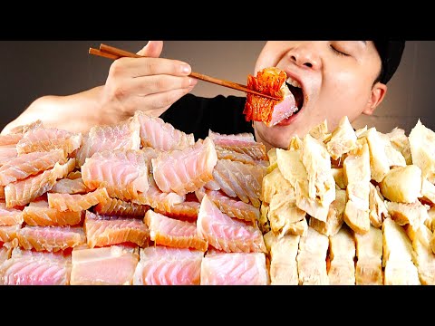 잘 삭힌 홍어와 돼지고기, 김치 <strong>삼합</strong> 먹방~!! 리얼사운드 ASMR Mukbang(Eating Show)