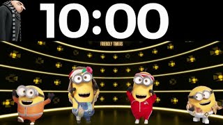 10 minute minions dancing universal’s despicable me & gru countdown timer (with music)