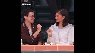 Tom Holland and Zendaya singing at the BNP